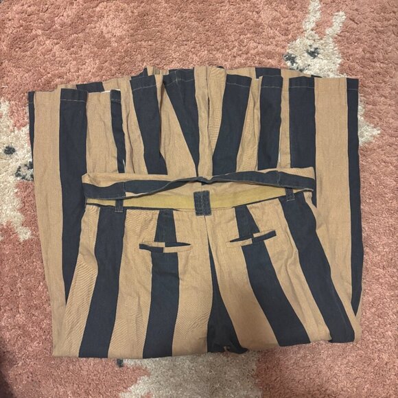 Free People Majorie High Waist Palazzo Pants Striped WideLeg Tie Boho Small READ - Picture 3 of 11